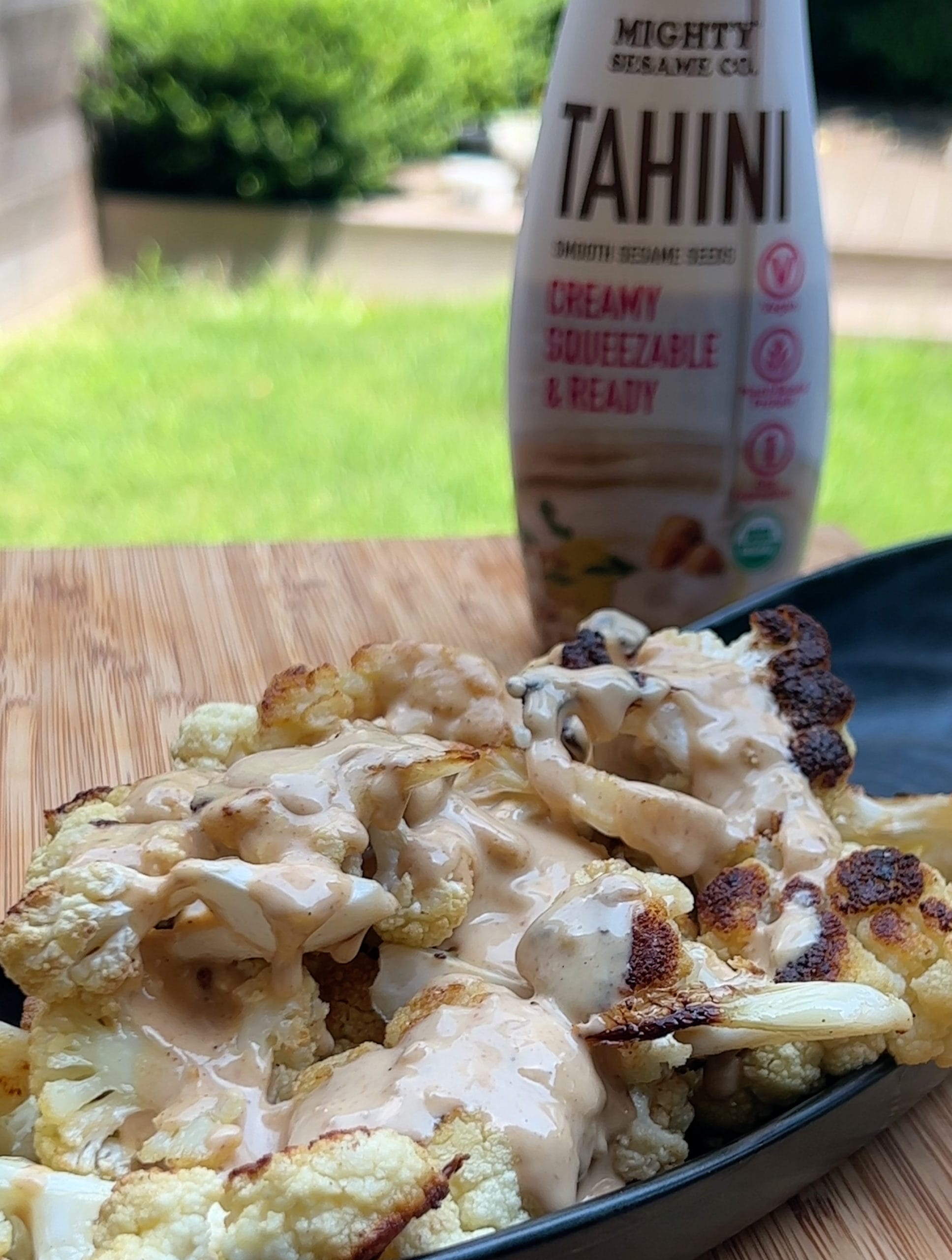 Roasted Cauliflower with Turmeric Tahini Sauce