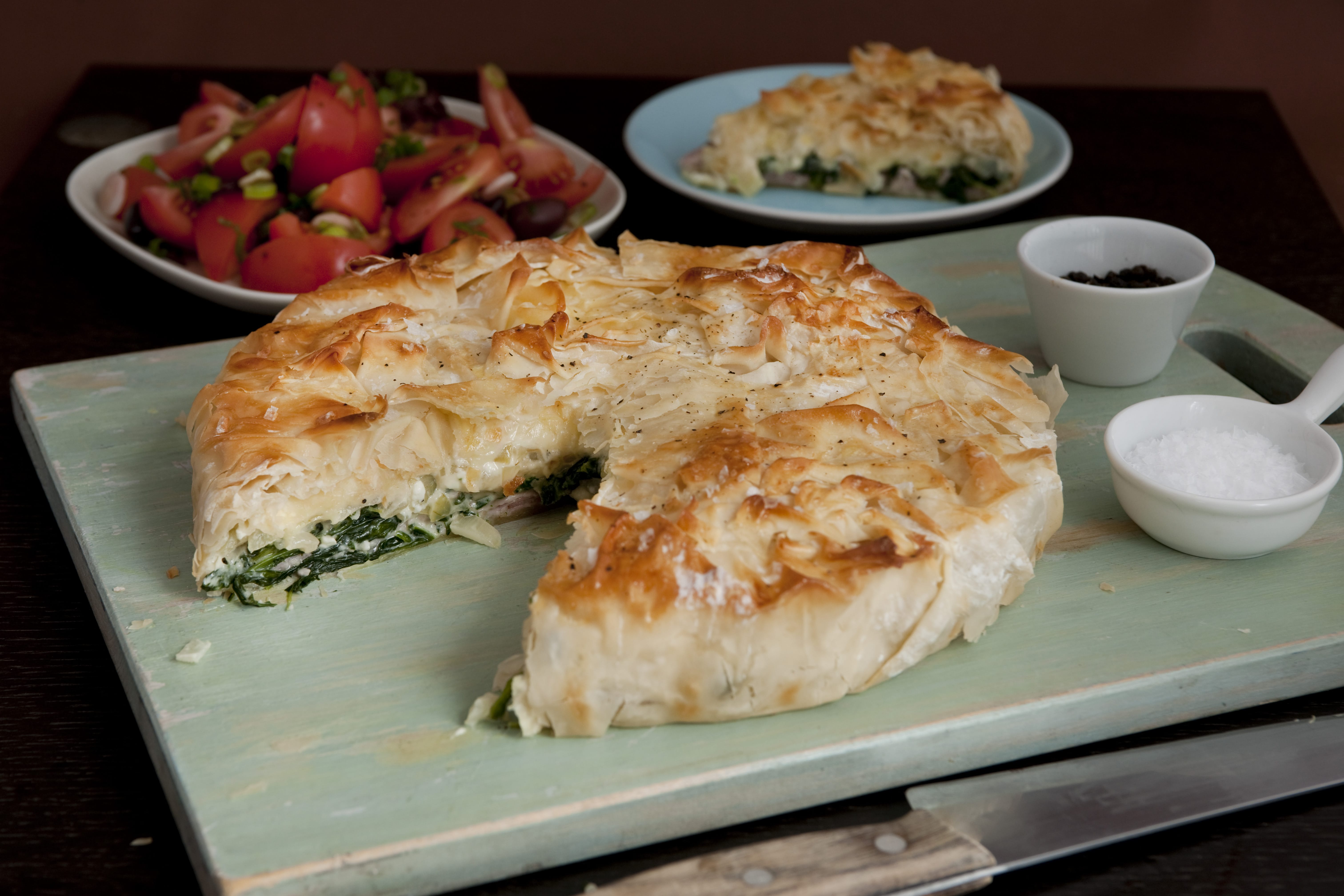 Cheese, Spinach and Ham Greek Pie - Food Pocket Guide