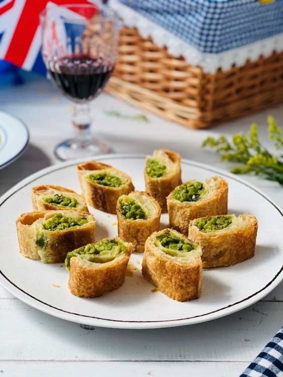 Green Pea and Mint Rolls