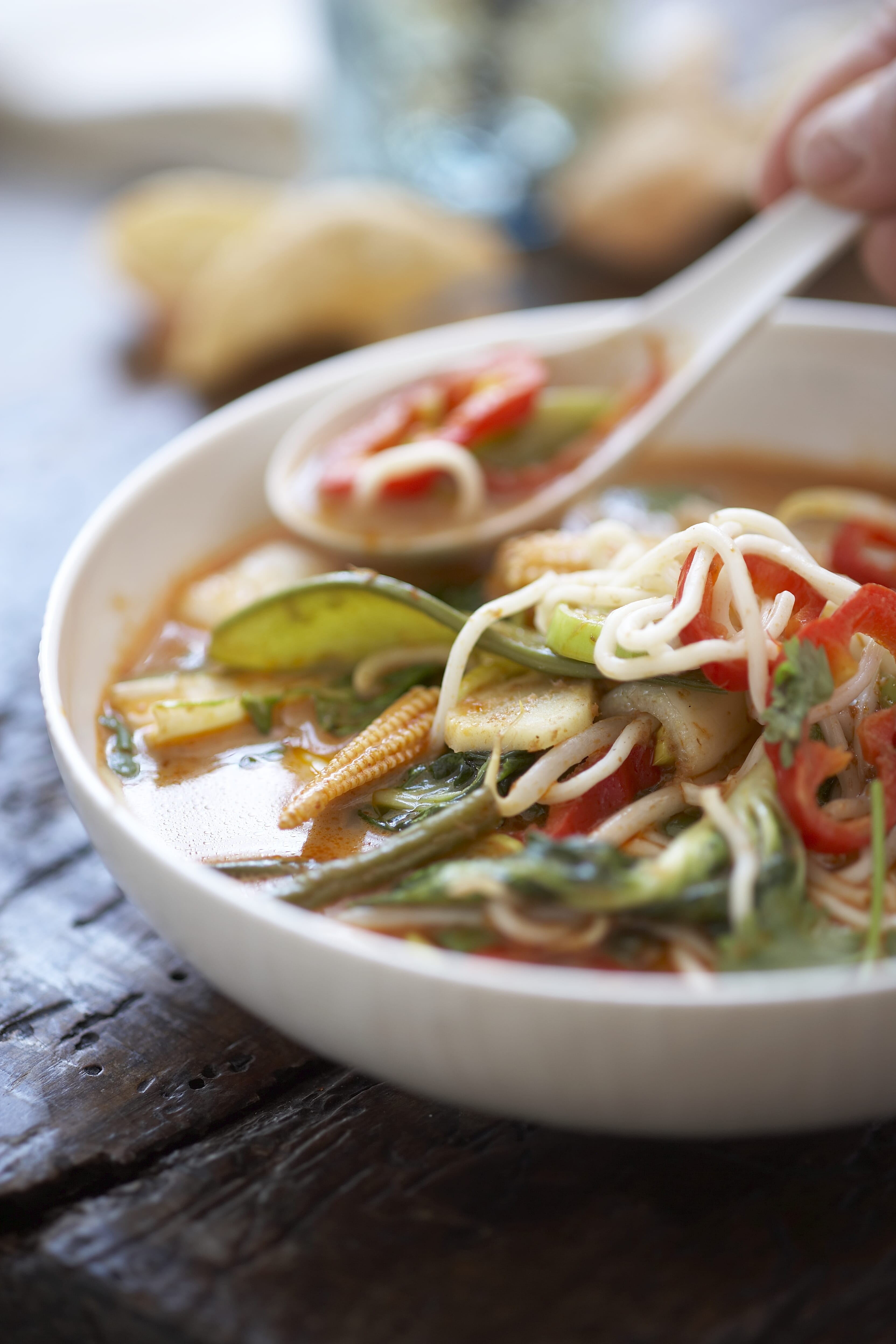 Hot and Sour Vegetable and Noodle Broth picture