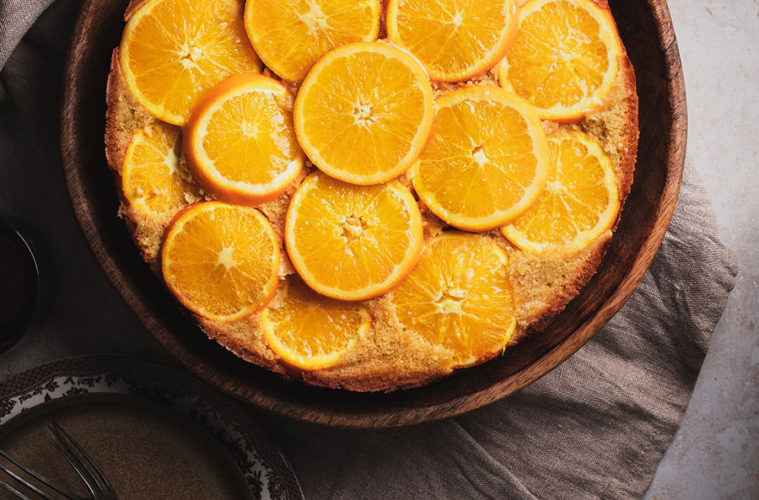 Upside-down Almond Orange Coconut Cake