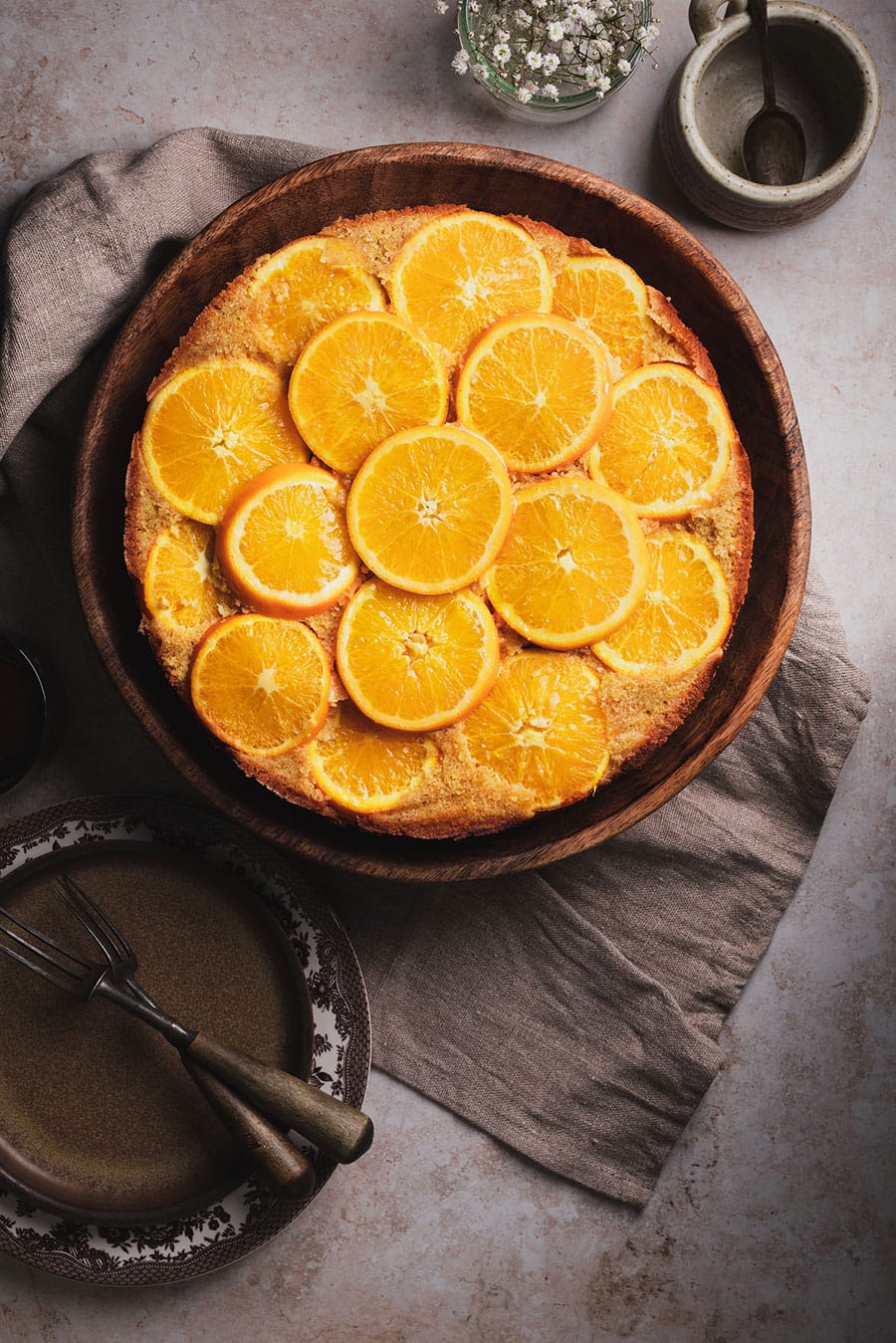 Upside-down Almond Orange Coconut Cake